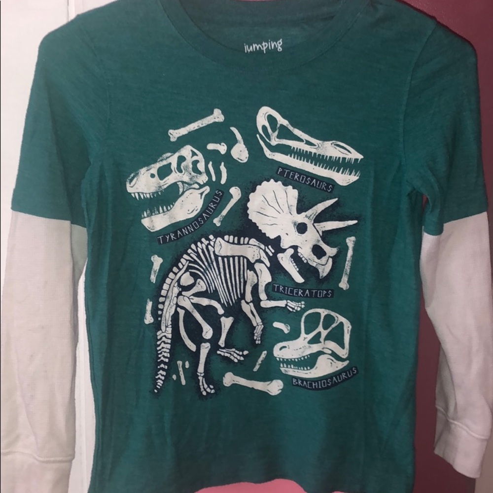 Long Sleeve Boys Dinosaur Bones Shirt